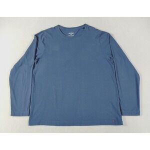 Rhone Shirt Mens Large Blue Long Sleeve Organic Pima Cotton Stretch Tee Crewneck